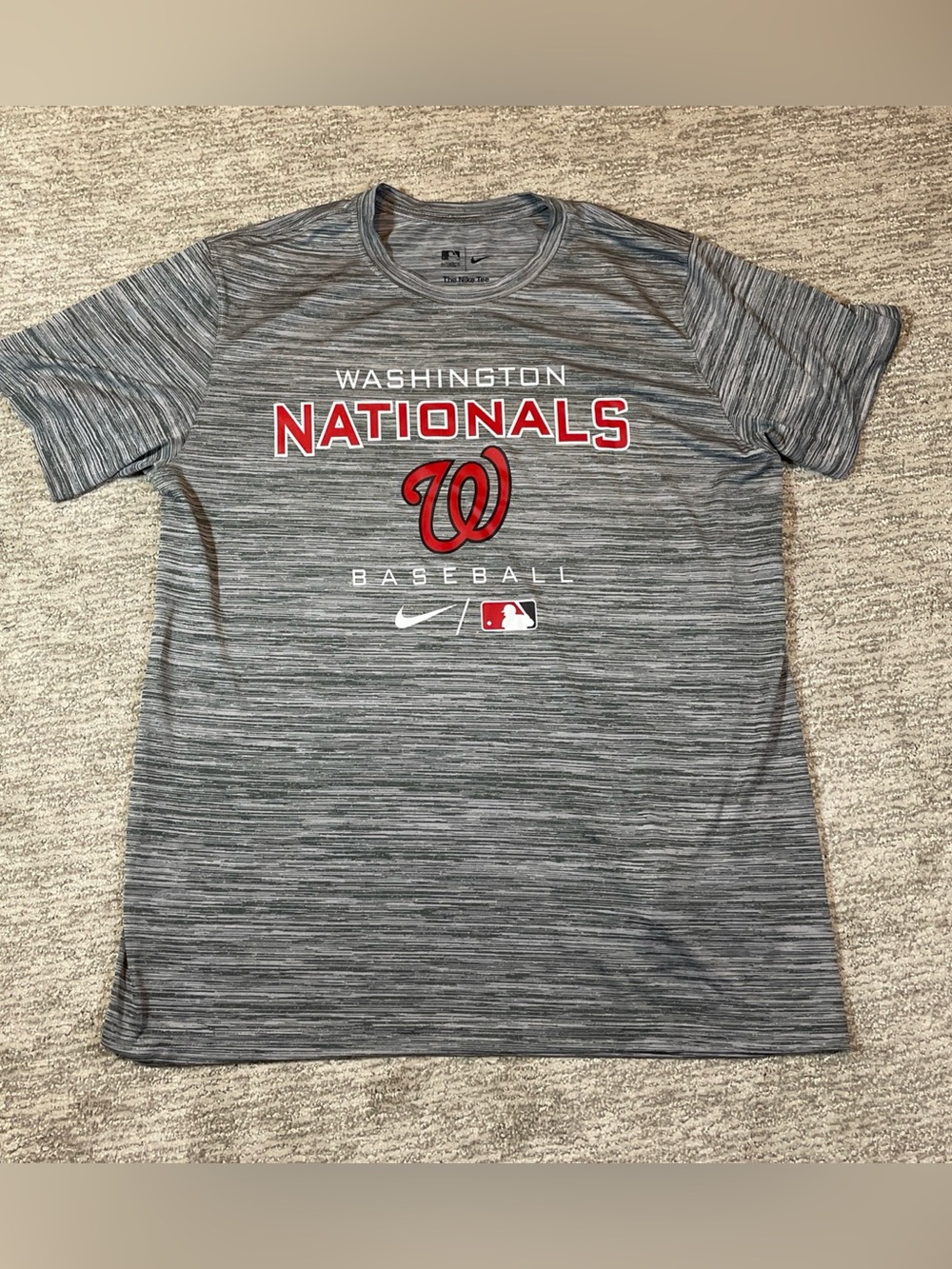 Nike Washington Nationals T-Shirt Player Issued #72 Jackson Cluff Gray Men’s L